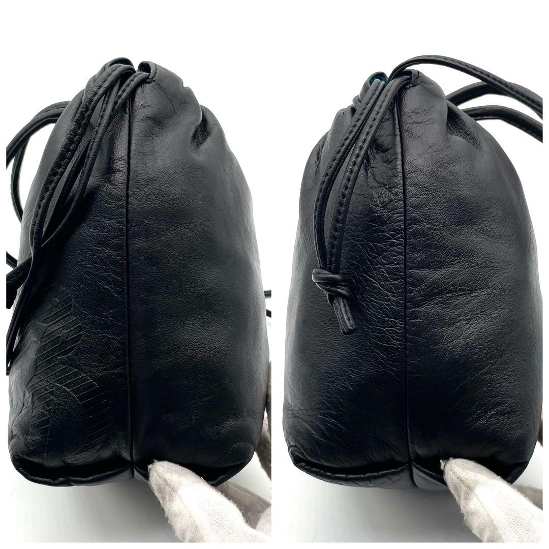 専用　ロエベ ショルダーバッグ 巾着 ナッパレザー アナグラム ネイビー