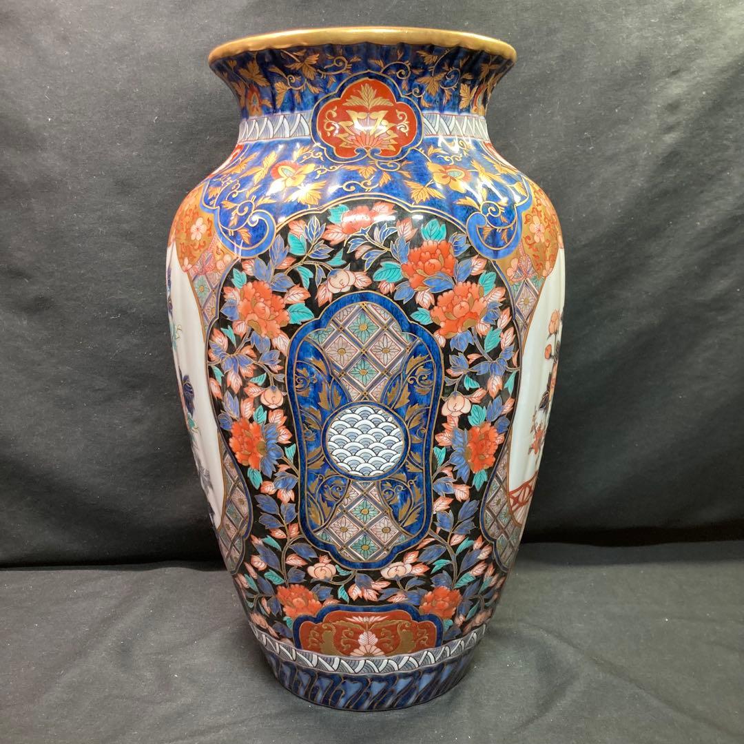 《伊万里焼》神右衛門作 金彩飾り壺 花瓶 置物