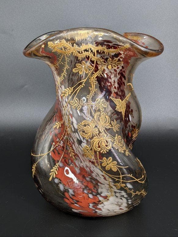 ◆超希少◆ジャポニズム蒔絵状金盛上花瓶★アーネスト・リビュール&ユージン・ルソー