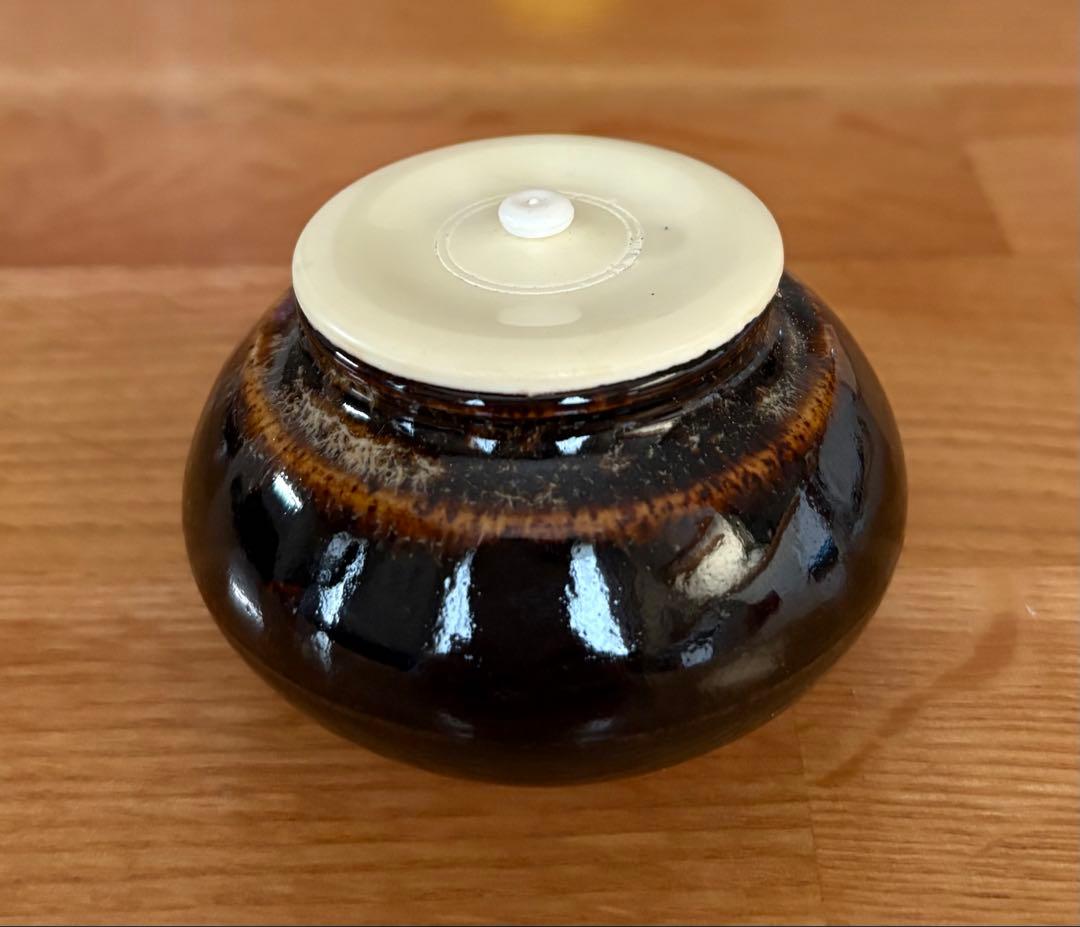 【桶谷定一】 内海茶入 共箱、仕覆付き 茶道具