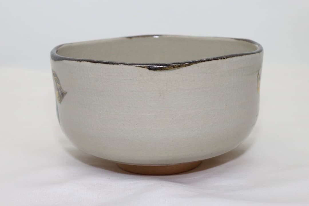 京焼 中村秋峰 乾山写柿絵 金彩 茶碗 茶道具 共箱 共布