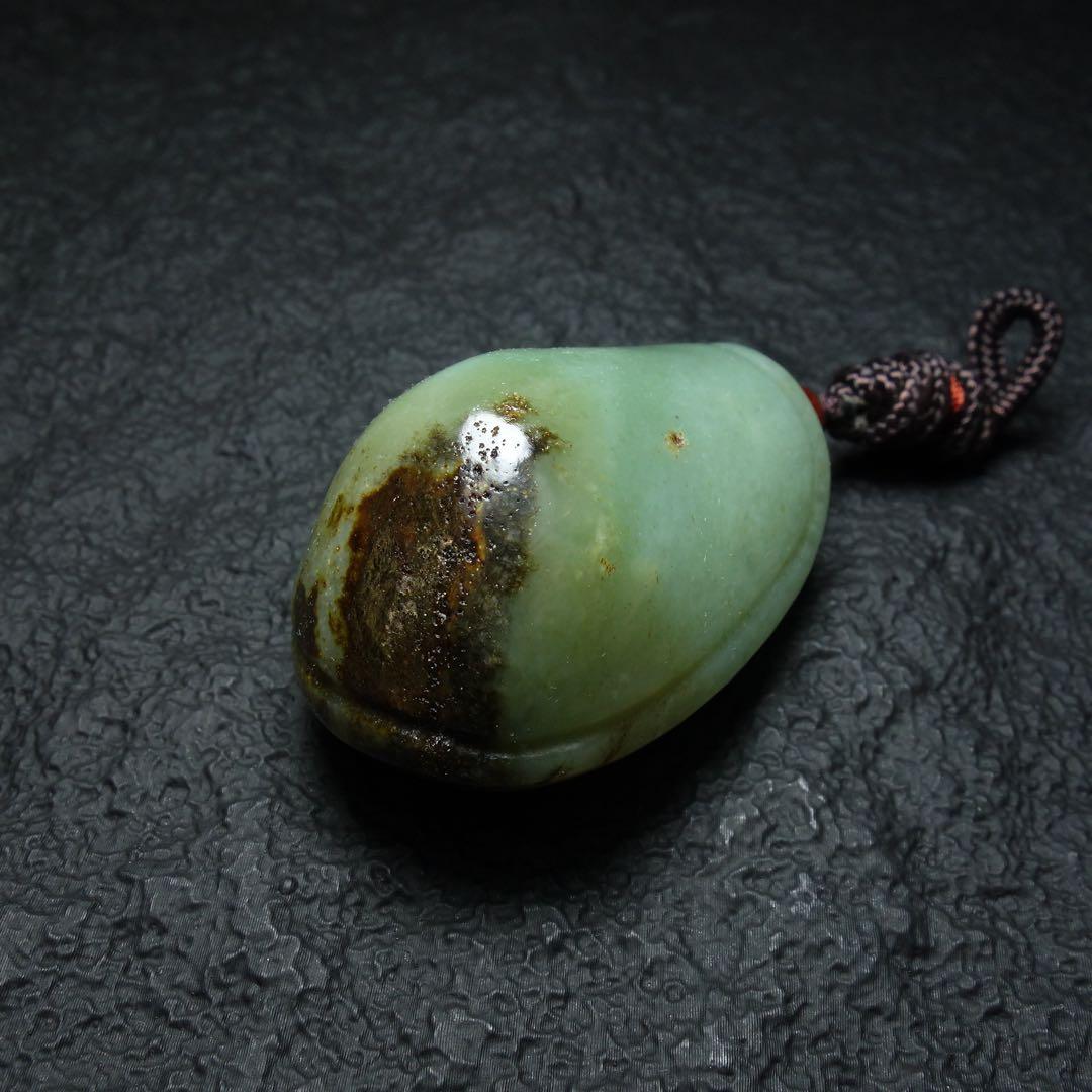 中国美術 唐物 和田玉 玉亀 把件 彫刻 天然石　C1A215