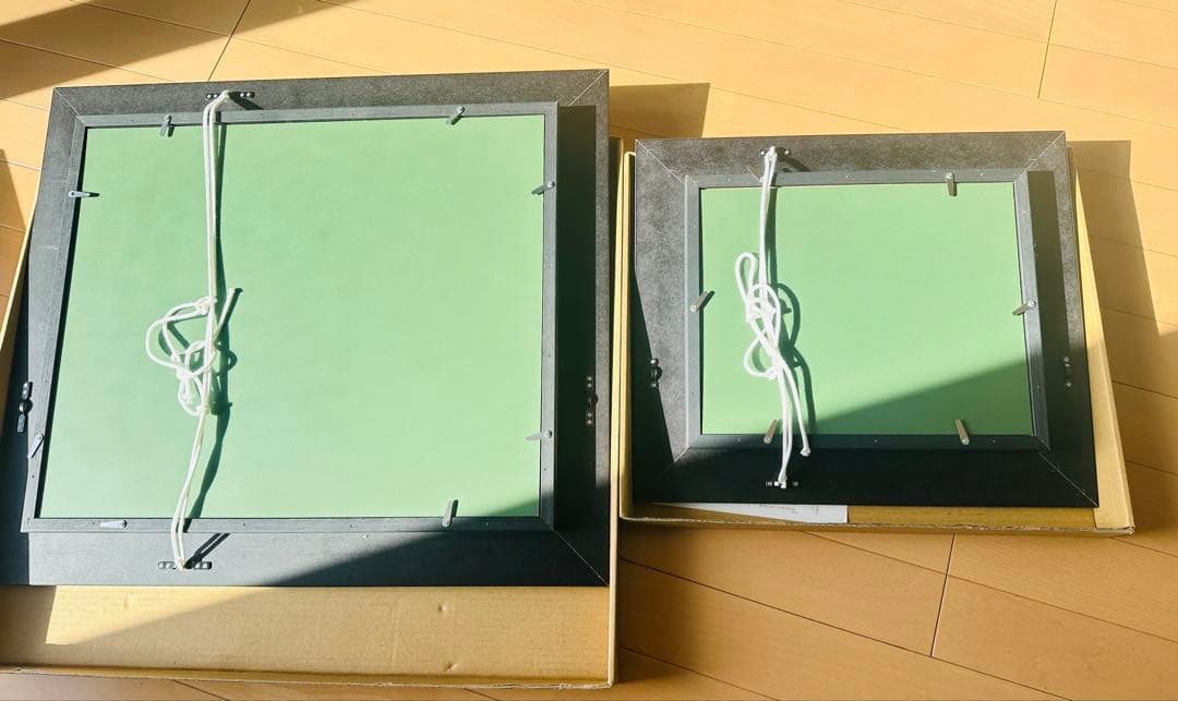 美品 日本製 油絵額縁 油彩額 額縁 2点セット ゴールド系 フォトフレーム