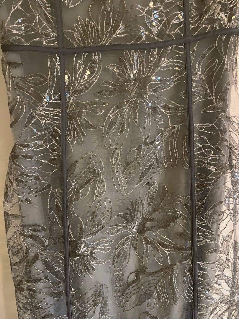 【LEJA】アシンメトリーシアーフラワードレスワンピース パーティードレス