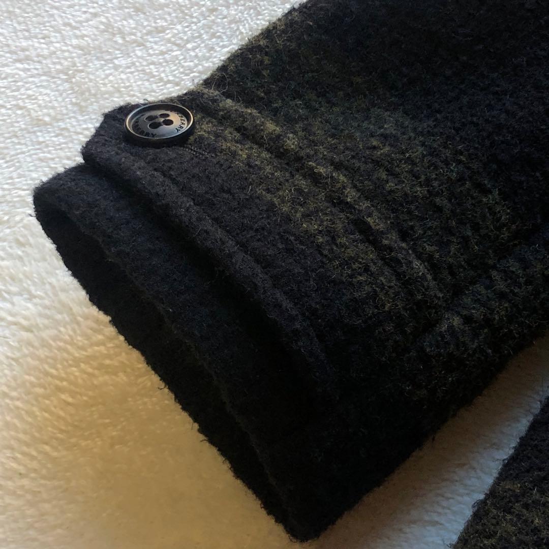 【美品✨】バーバリーチルドレン ウール レザー チェック コート グリーン系