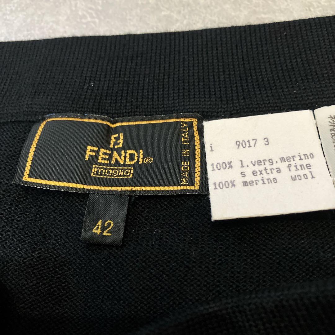 【美品】FENDI、裾ロゴ入り、ニットスカート、42サイズ