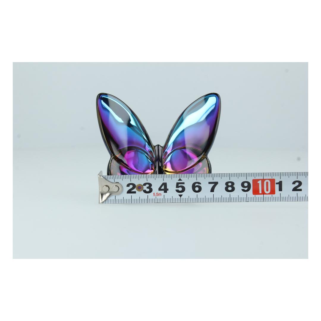 ピ*ル様 Baccarat バカラ クリスタル バタフライ 青蝶 オブジェ 箱付