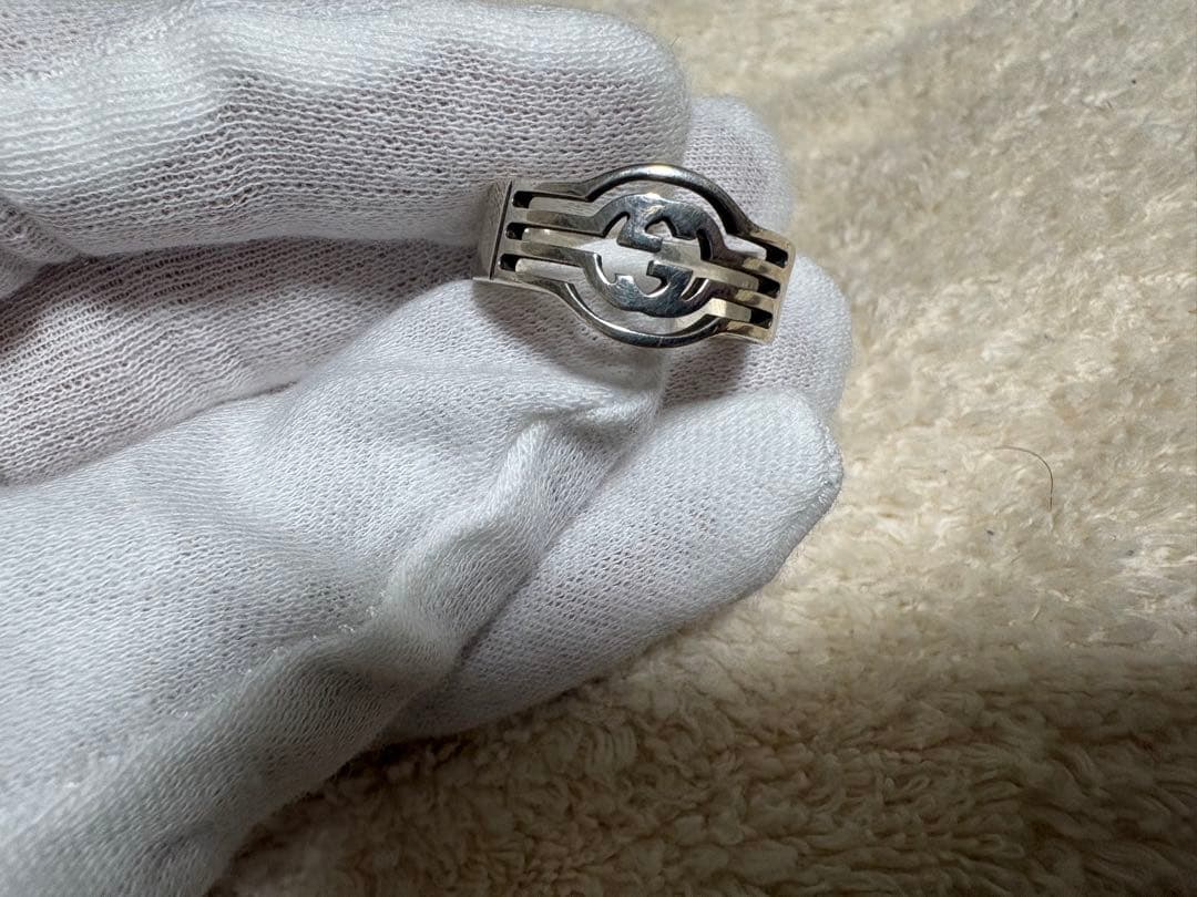 【GUCCI】 インターロッキングGリング 925 18号