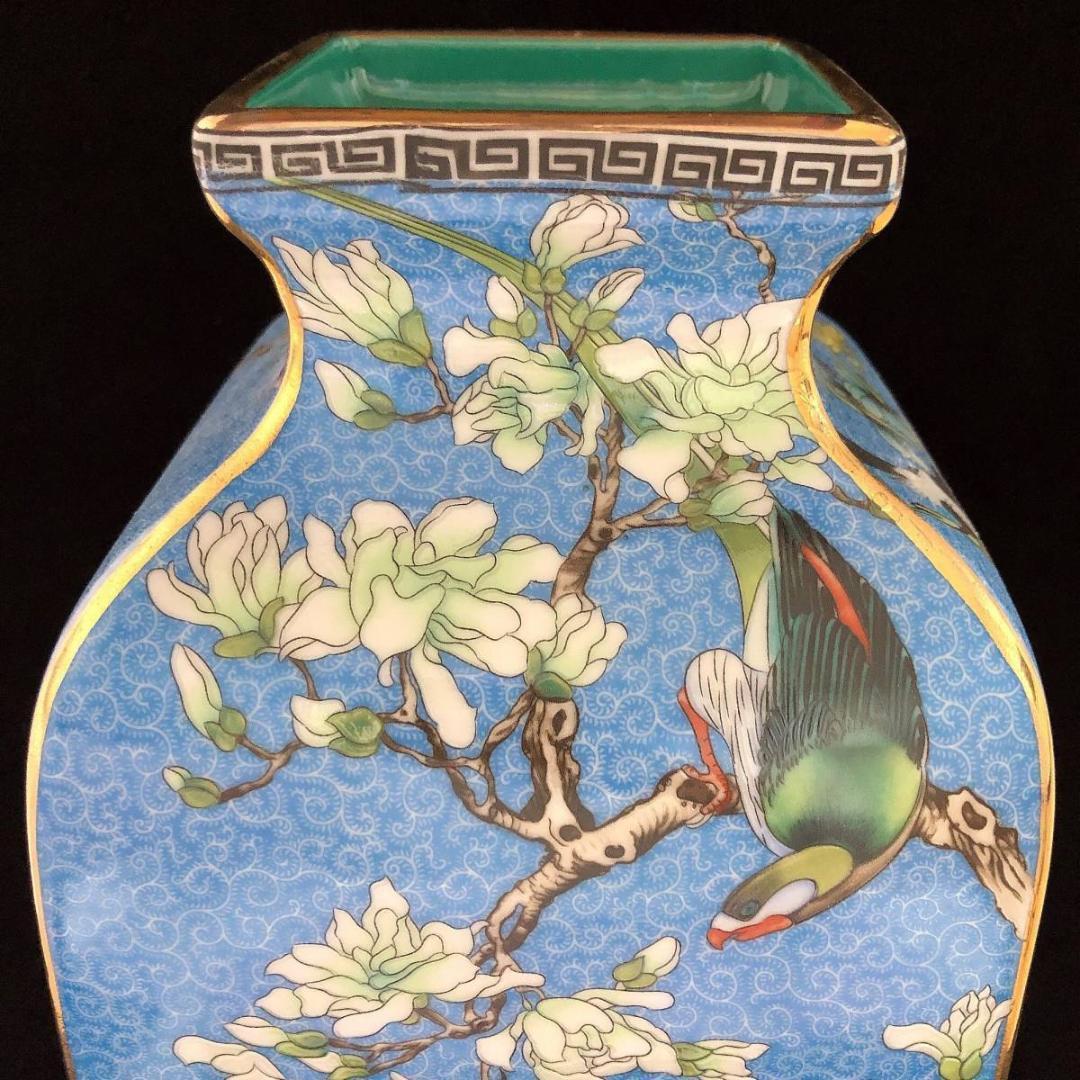 大清 乾隆 高さ35.2CM 紛彩花鳥瓶 骨董品 擺件 古賞物 傳世家珍 陶磁器