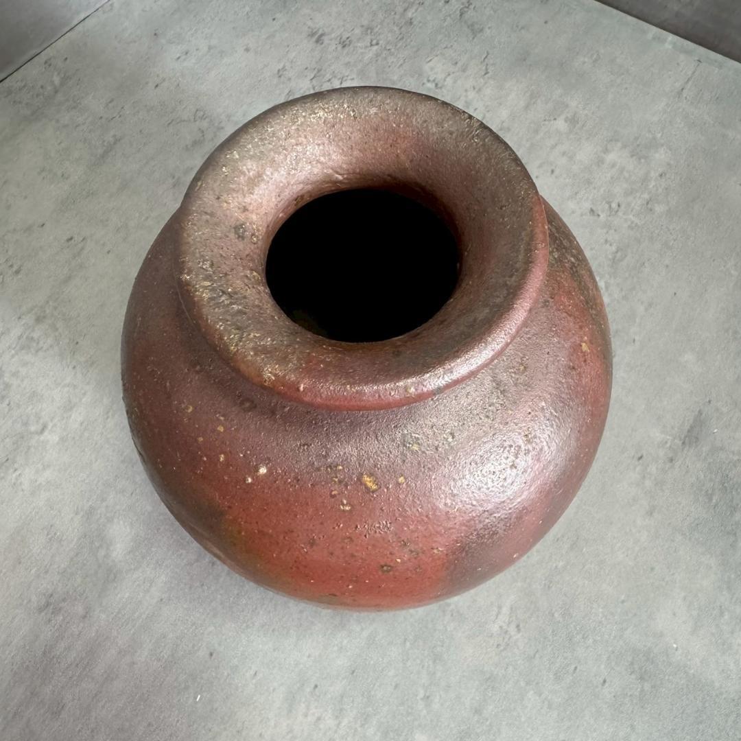 【備前焼】清水千代市 作 丹波花瓶 共箱付き 信楽焼風 花器 一点物