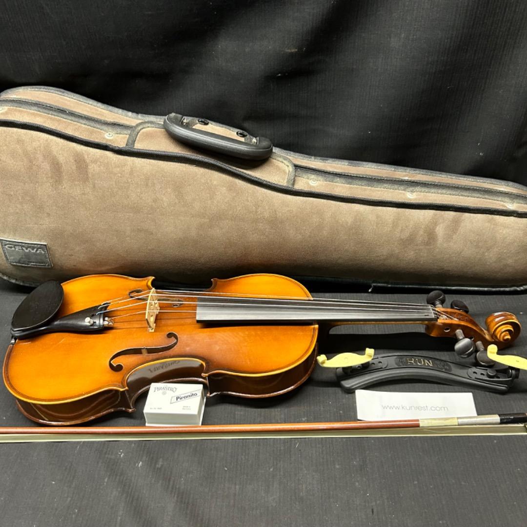 ▽Ed左横1029 カール・ヘフナー バイオリン ケース 弓 肩当 松脂 まとめ