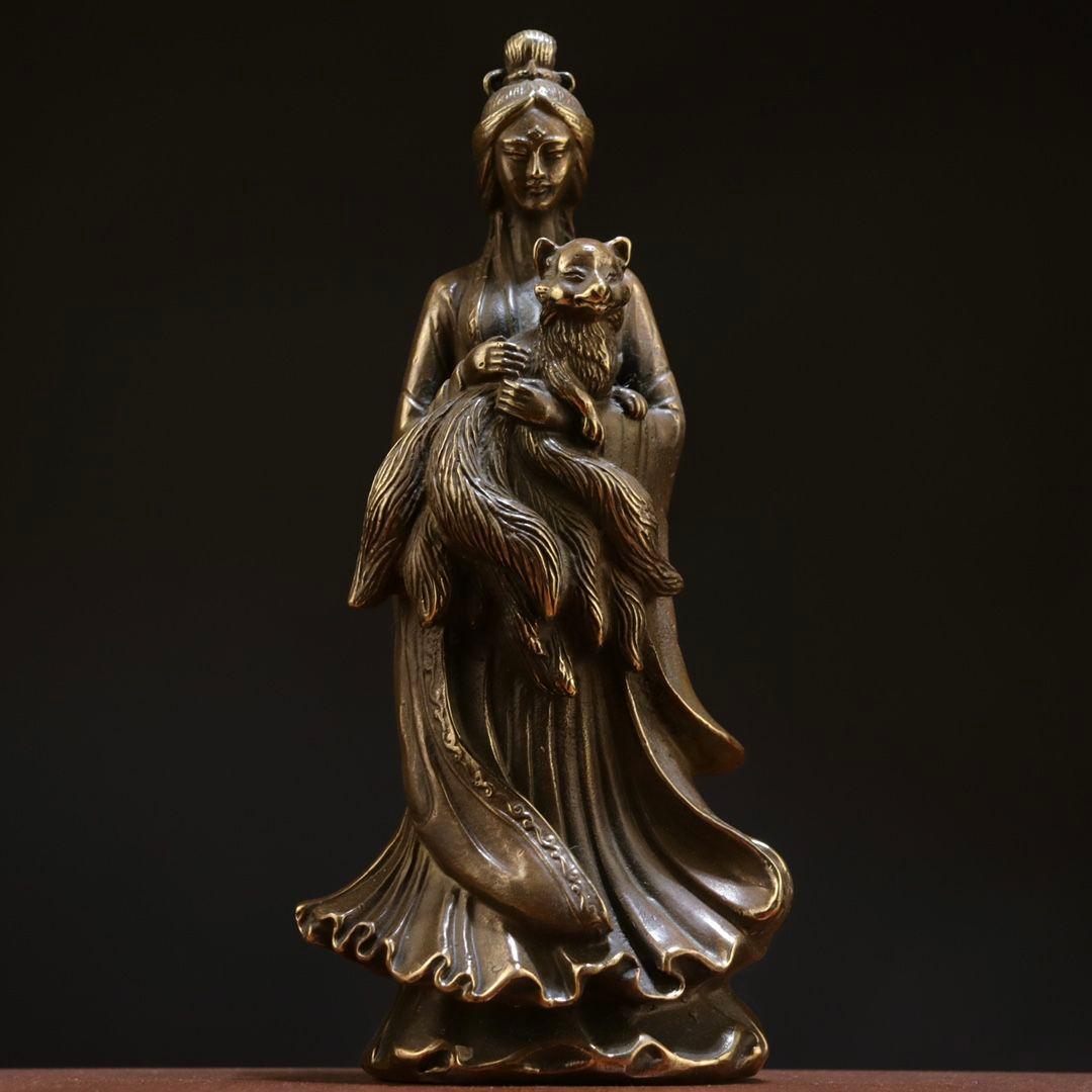 九尾狐仙 霊狐 装飾品 工芸品 美術品 置物