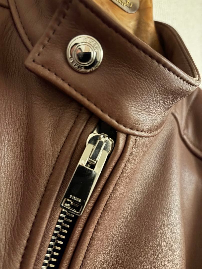 【美品】FIXER F2 シングルライダース　ブラウン　48