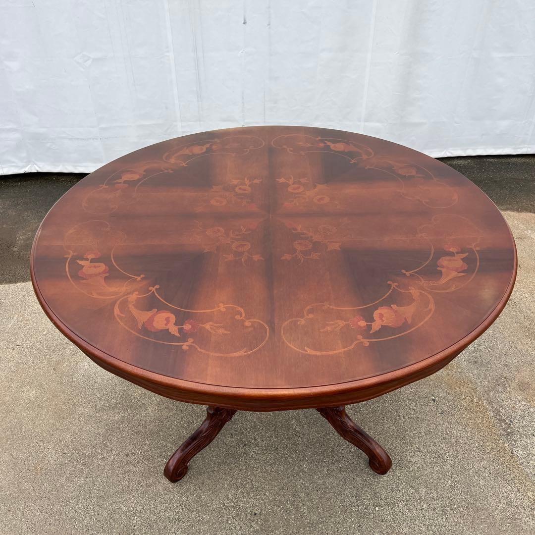 S*i様 アンティーク風 丸型 ダイニングテーブル 木製 堀あり 美品