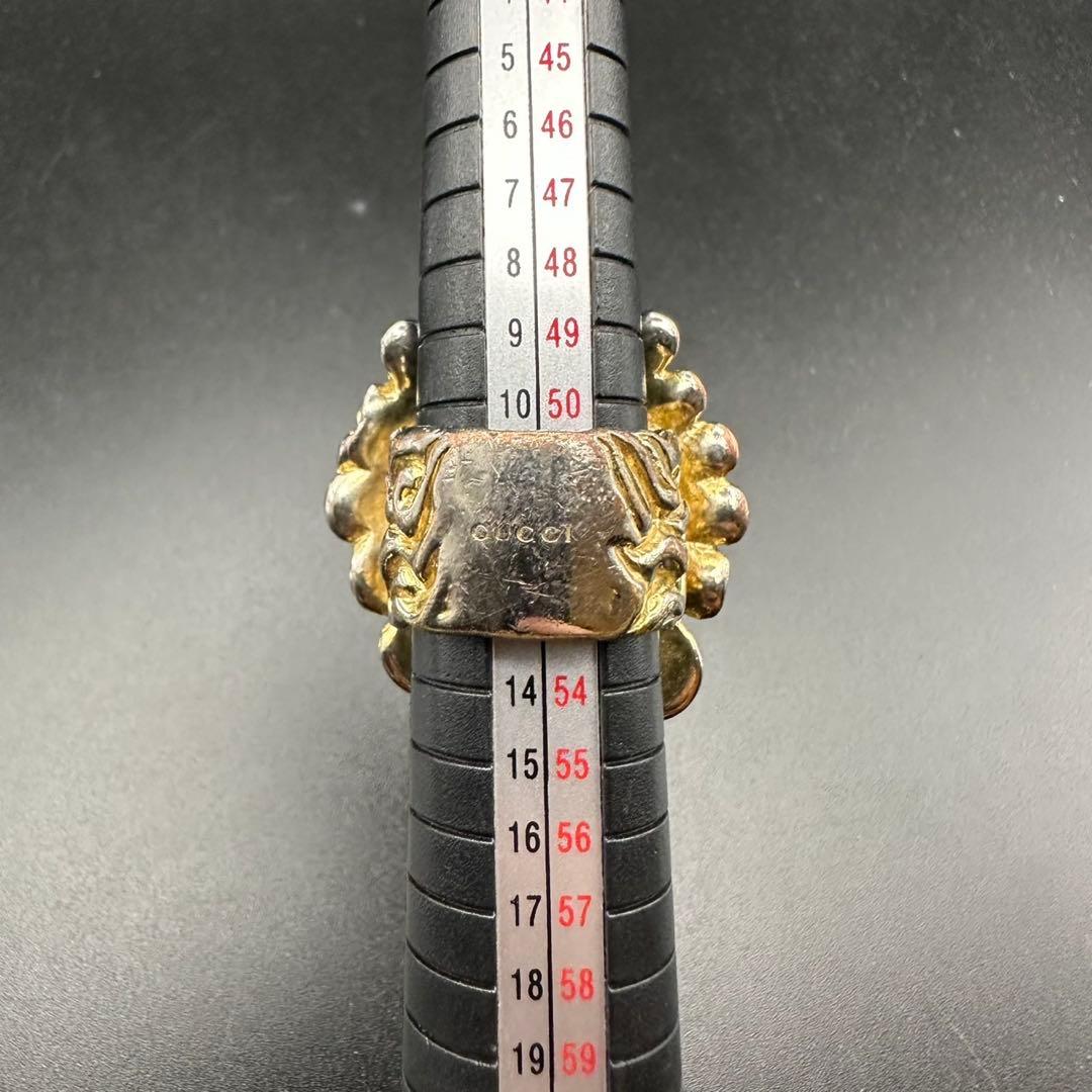 極美品✨　GUCCI　リング　指輪　ライオンヘッド　ロゴ　刻印　1334