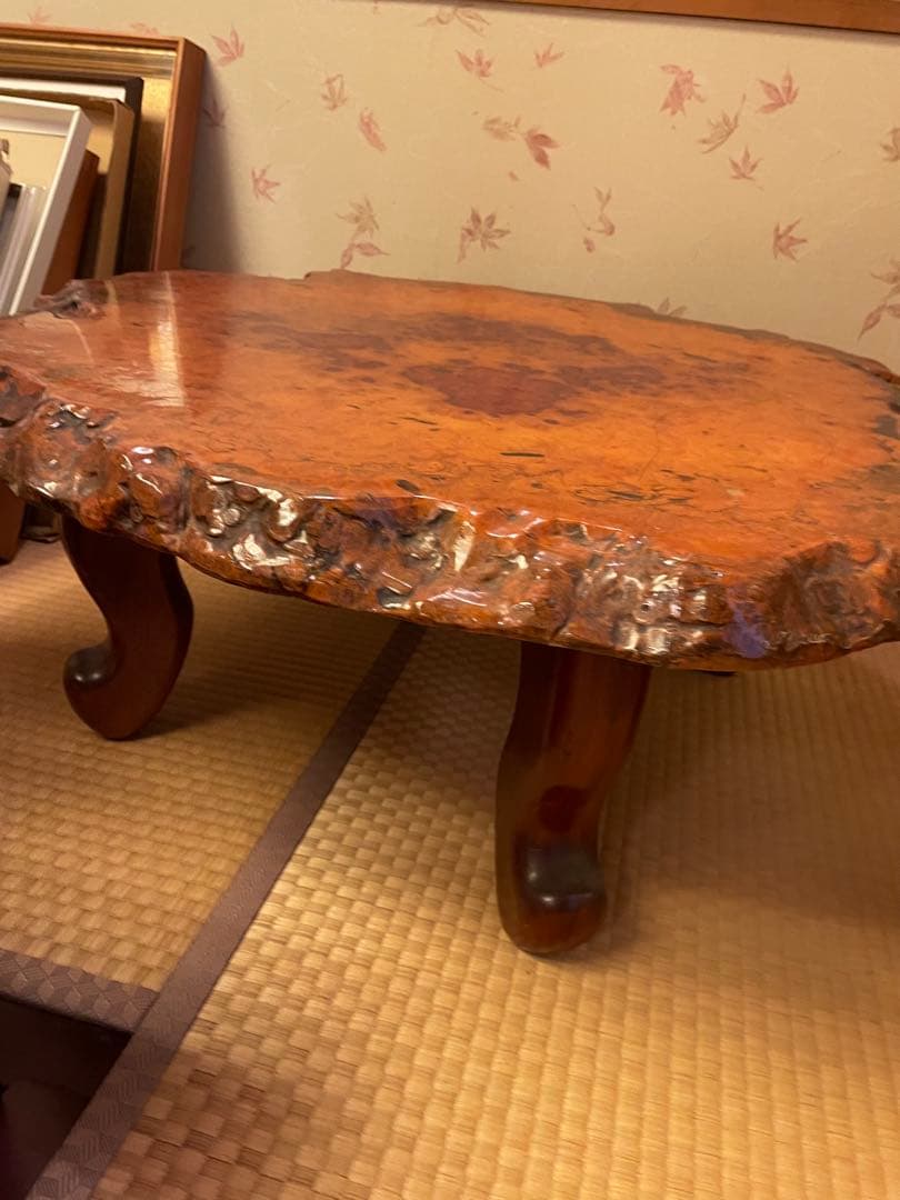 【希少材】花梨（カリン）一枚板 座卓 / ローテーブル 無垢 木目