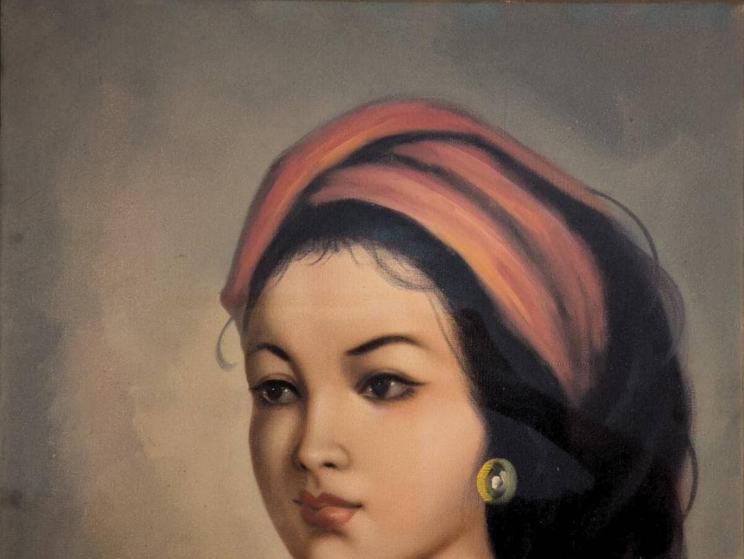 【真作】絵画　油彩12号　美しき女性の肖像画　柔らかな表現力　U147