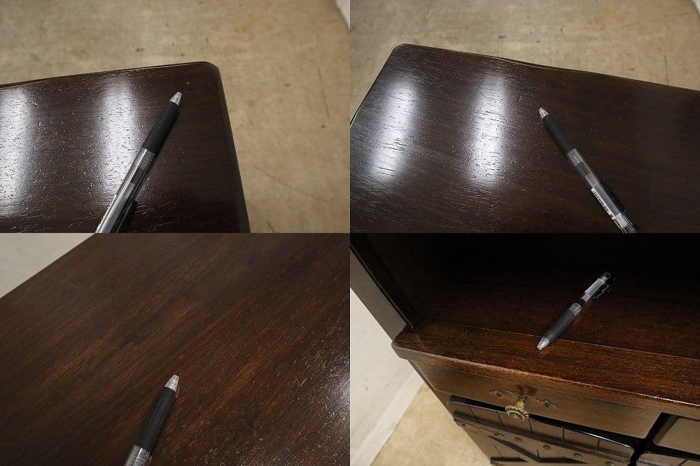 ふぅ〜【オールドカリモク】電話台・サイドキャビネット・収納棚・FAX台