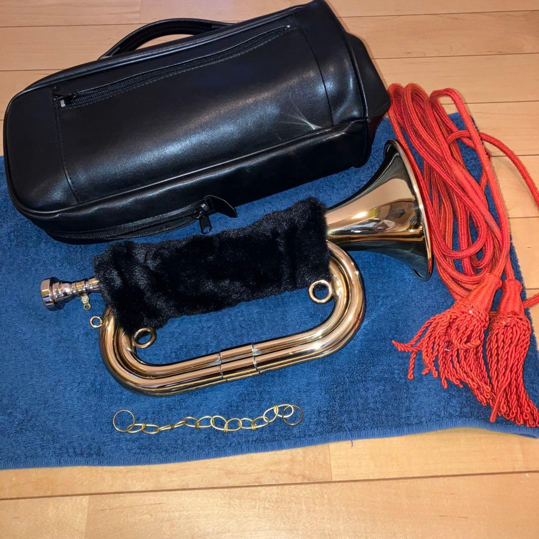 【希少】陸上自衛隊　らっぱ　信号らっぱ　 ラッパ ケース付き　らっぱ手