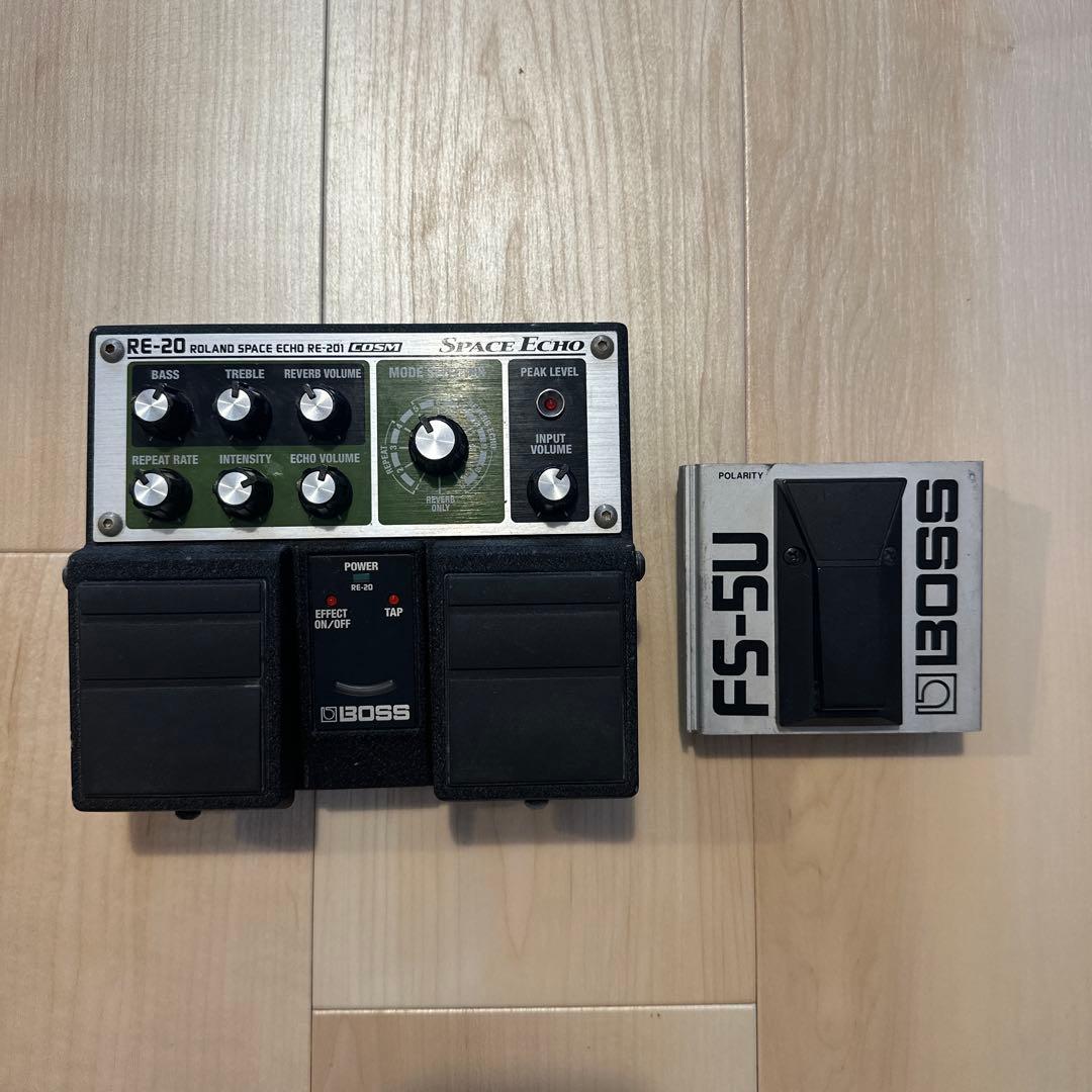 BOSS RE-20 エコー・リバーブペダル FS-5U付き