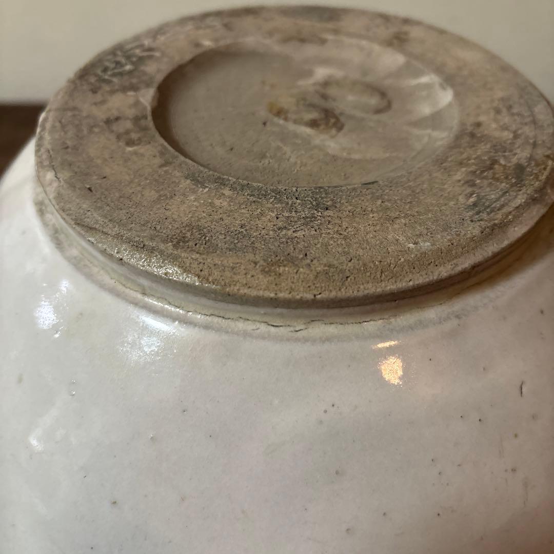 東北民窯　平清水焼　大鉢　白釉　花器　白磁　アンティーク　骨董　古美術　李朝