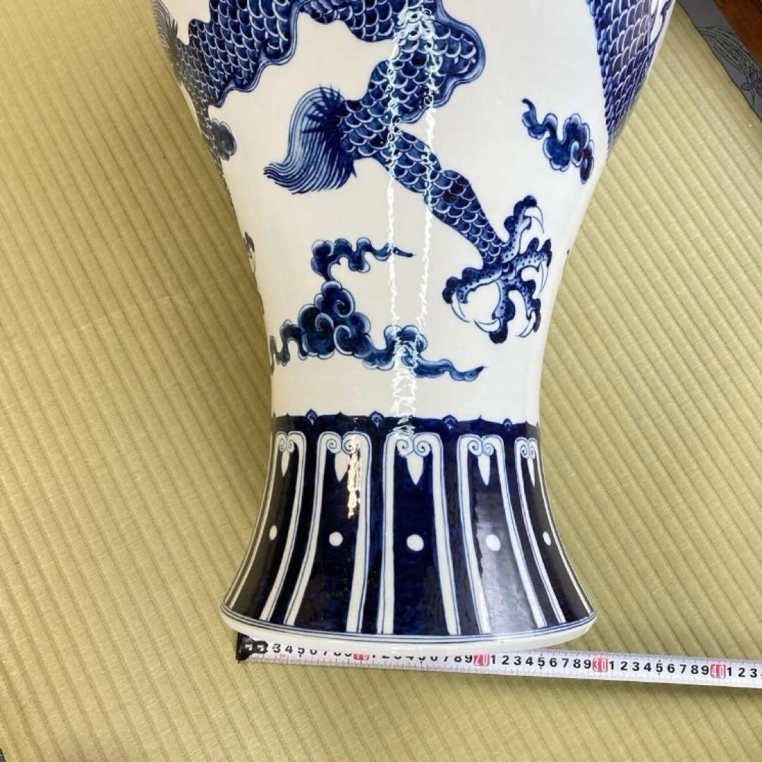 宣徳年製　中国製 龍紋　花瓶 約75cm 壺　特大壺