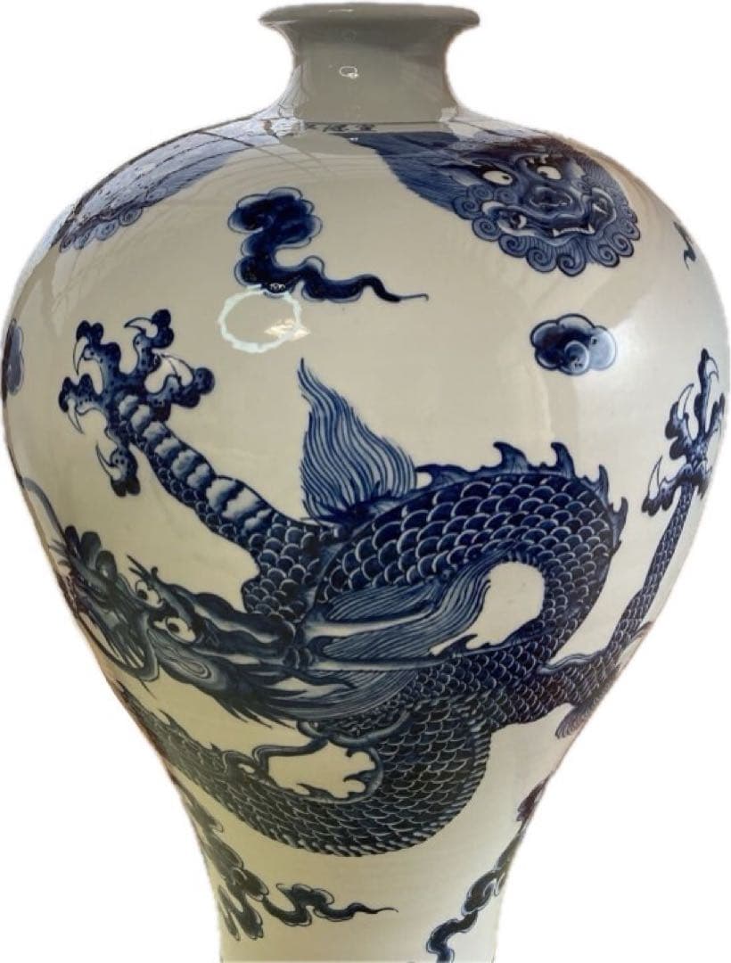 宣徳年製　中国製 龍紋　花瓶 約75cm 壺　特大壺