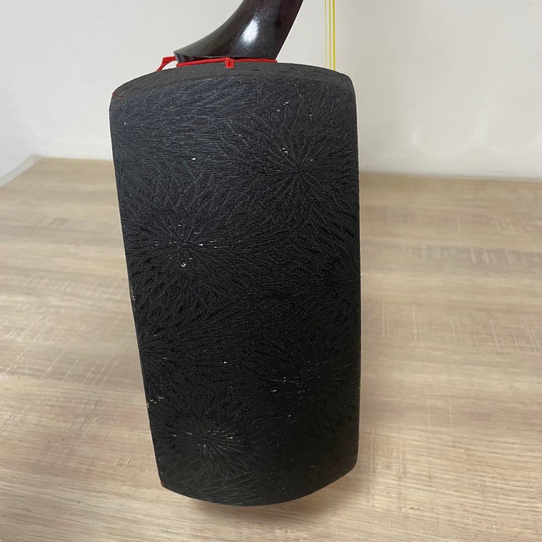 ★良品★ 三味線 細棹 紫檀 丸打胴 和楽器　長唄　人工皮　新品弦交換済み♪