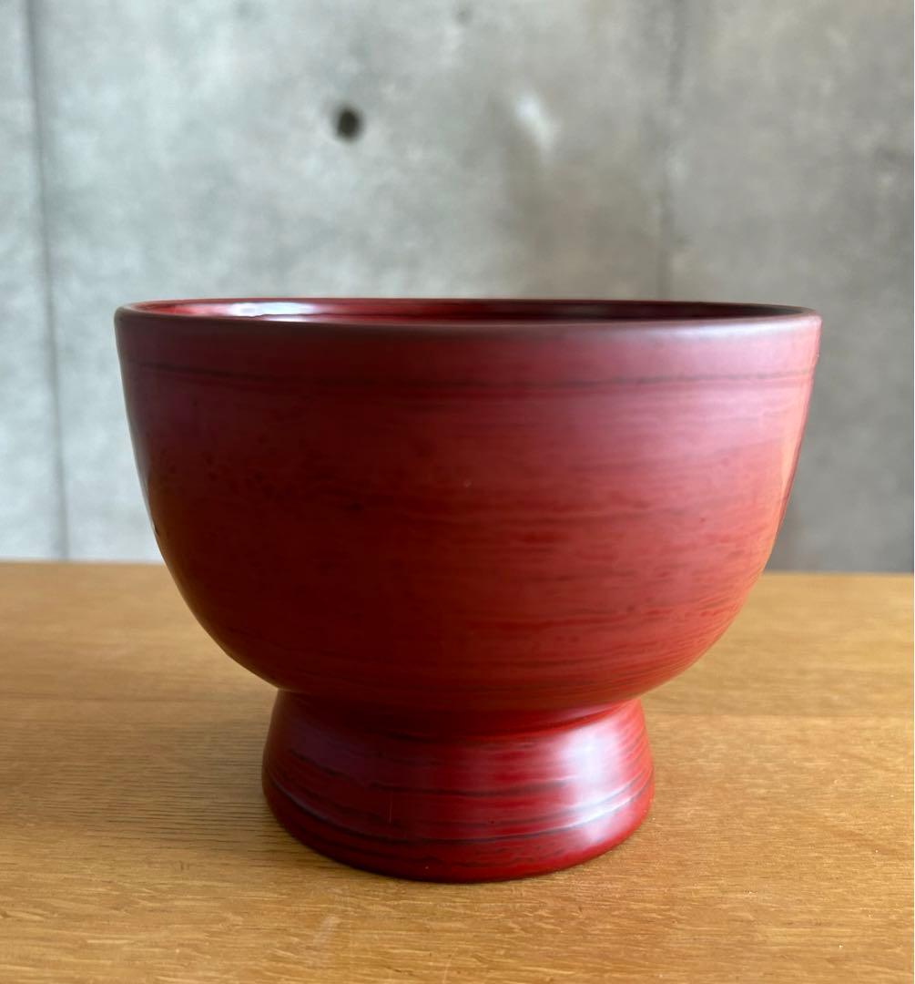 瀬戸　國勝　時代椀小六型　朱　美品