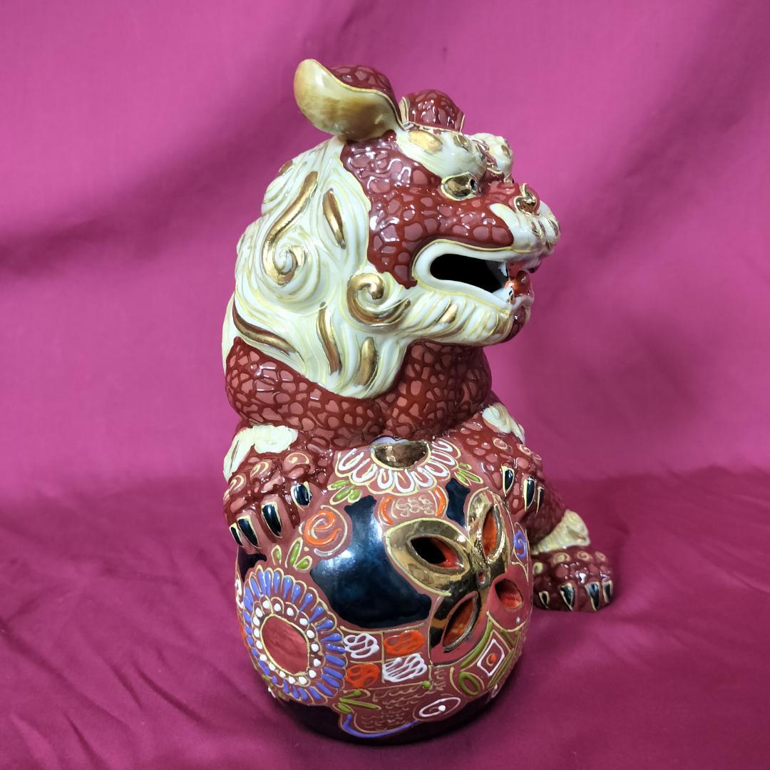 九谷焼　夫婦獅子 対獅子