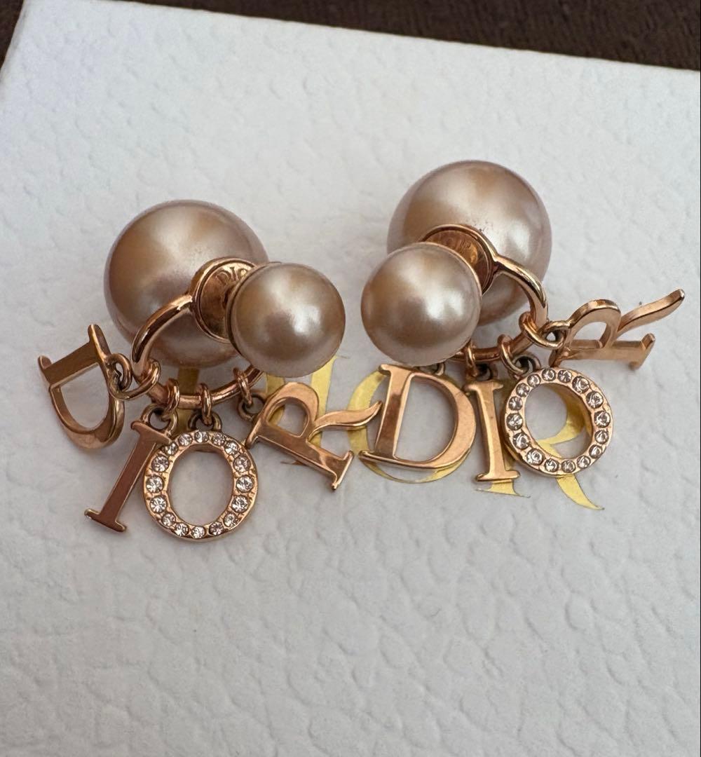 Diorピアスピンクゴールド箱、ショッパー付き