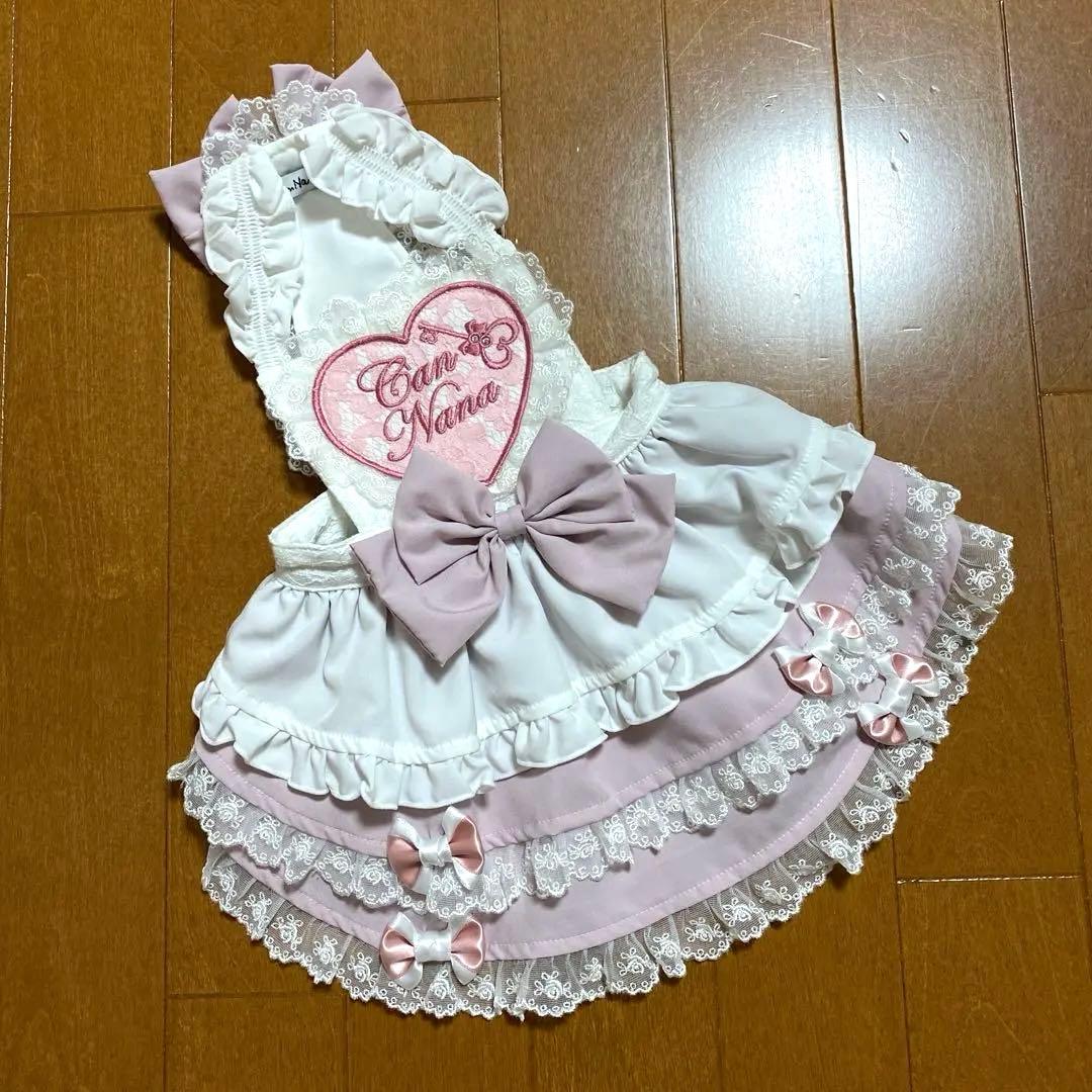 ❤️新品未使用‼️犬服CanNanaピンクアリス エプロンワンピース