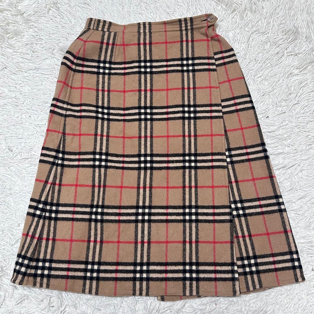 Burberrys リバーシブル 巻きスカート ノバチェック M ウール100%