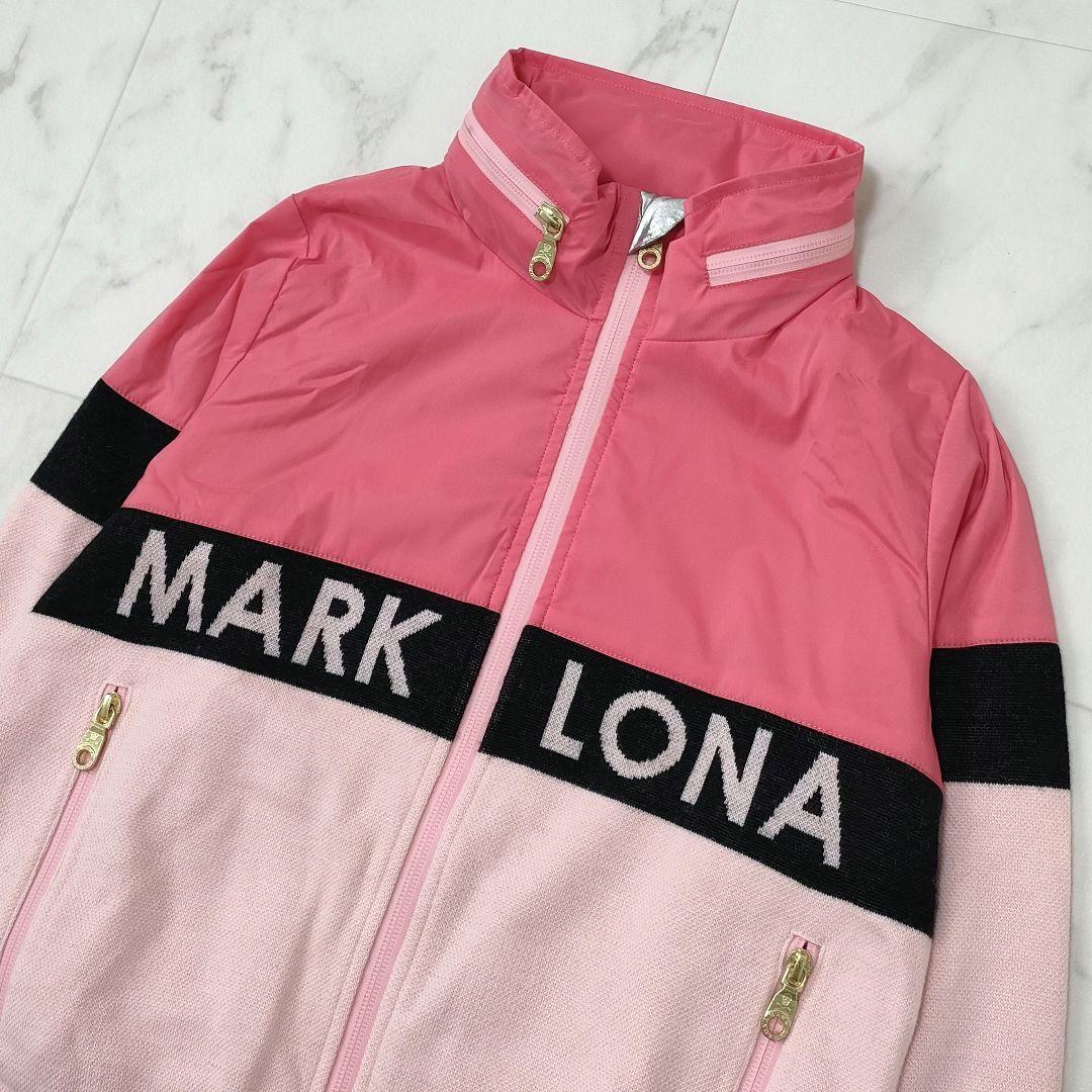 マークアンドロナ　ジップジャケット　素材切り替え　ニット　ロゴ　裏地　サイズ36