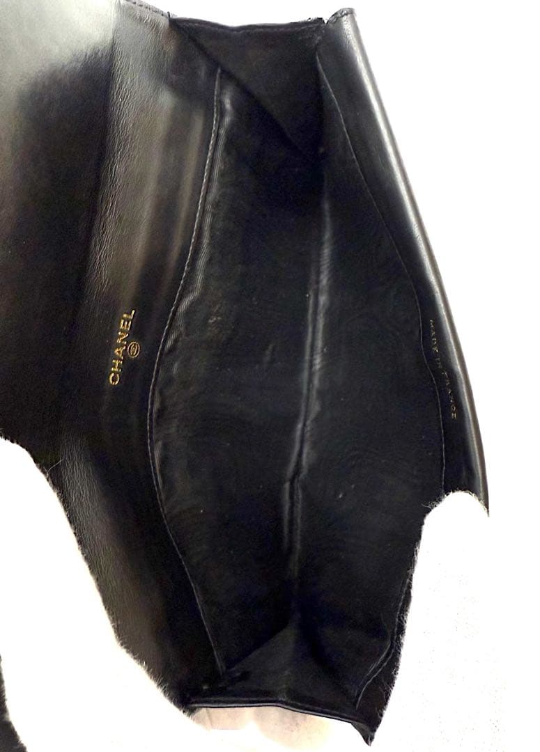 シャネル 二つ折り キャビアスキン デカココ 財布