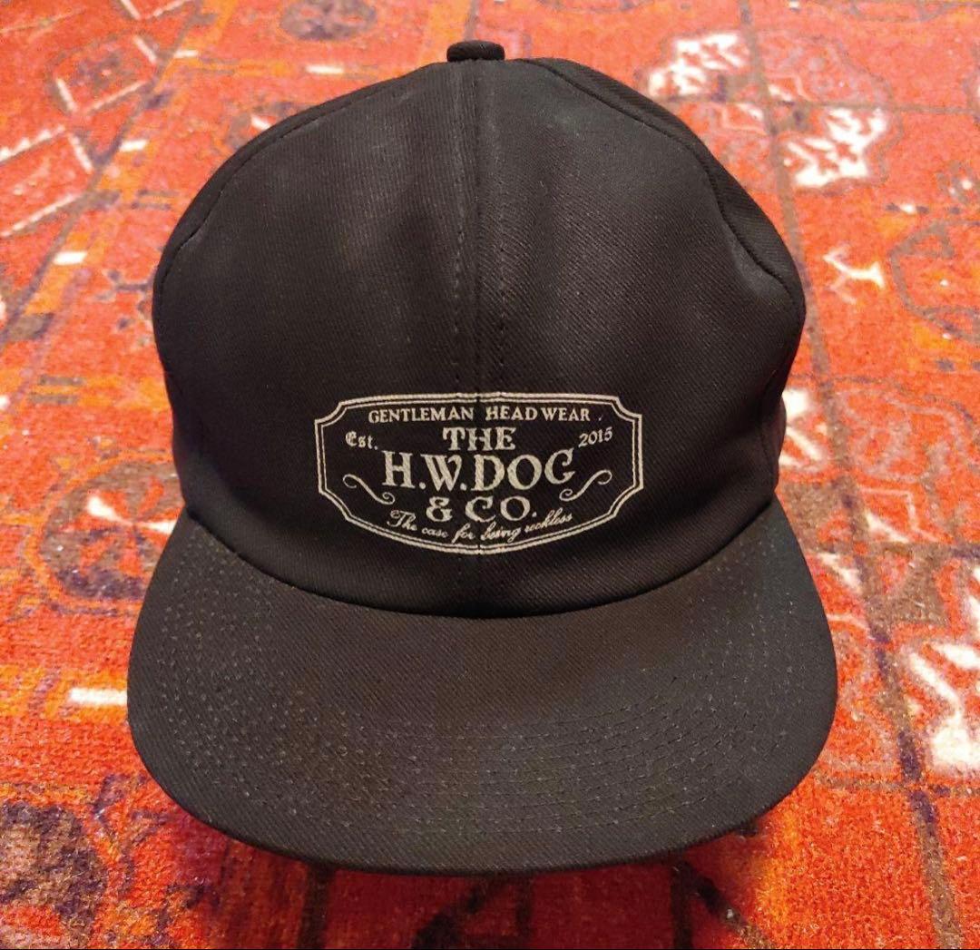 美品H.W.DOG & CO. ブラックワークキャップ　40サイズ