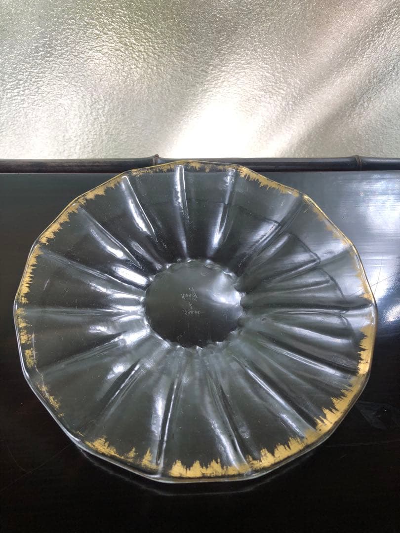 ◆215◆【希少】ドームナンシー DAUM NANCY 金彩縁ガラスソーサ 皿