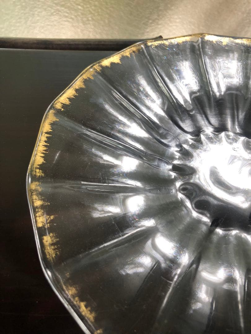 ◆215◆【希少】ドームナンシー DAUM NANCY 金彩縁ガラスソーサ 皿