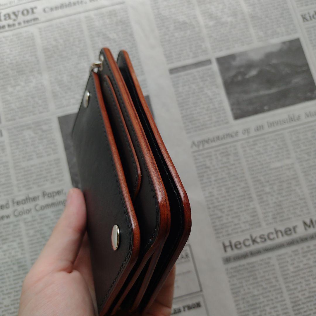 茶芯　2.5層　ミドルトラッカー　ウォレット　栃木レザー