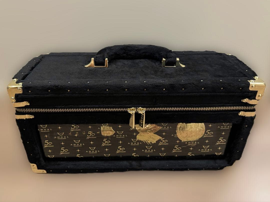 エンジェルシャンパン 5周年記念 ブラック ファージップタイプ 空瓶 ケース