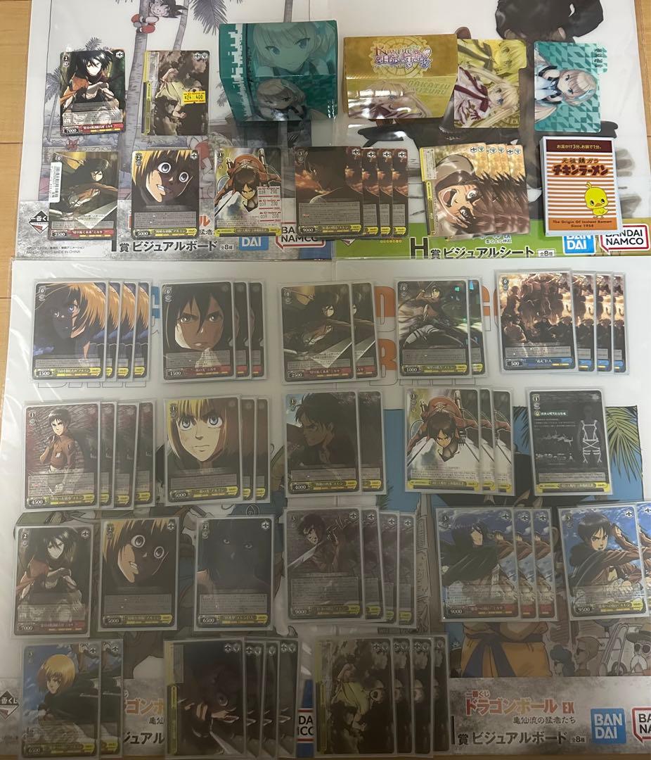 WS ヴァイスシュヴァルツ　進撃の巨人　デッキ+デッキパーツ、スリーブ、ケース付