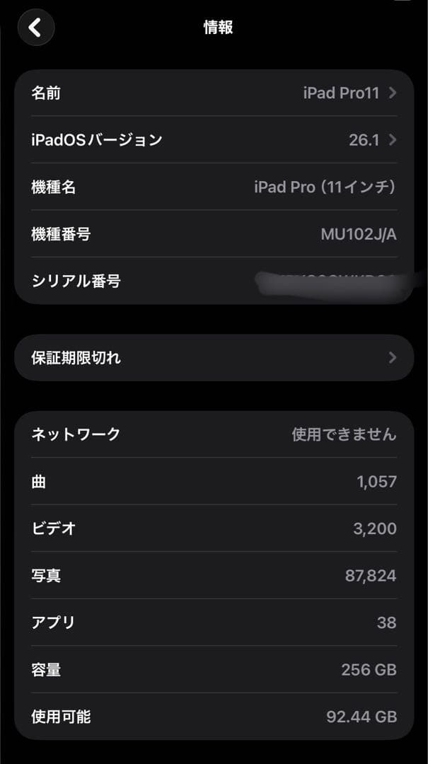 iPad本体 iPadPro11 Wi-Fi+Cellular 256GB