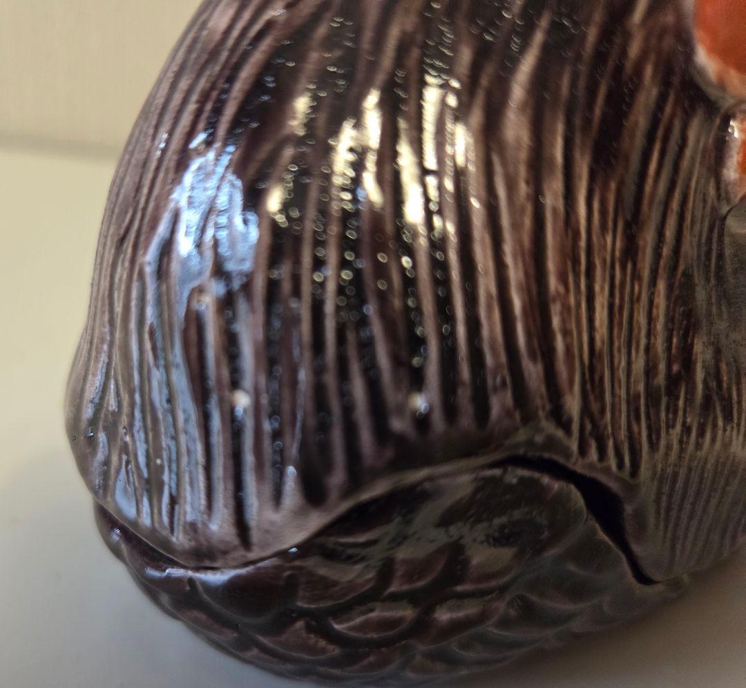 鶏(楽) 香炉 川崎和楽造 　 紙製共箱付 京焼