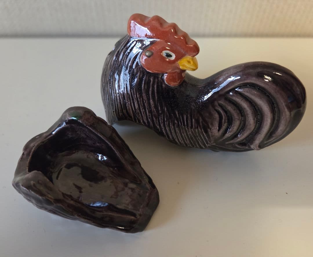 鶏(楽) 香炉 川崎和楽造 　 紙製共箱付 京焼