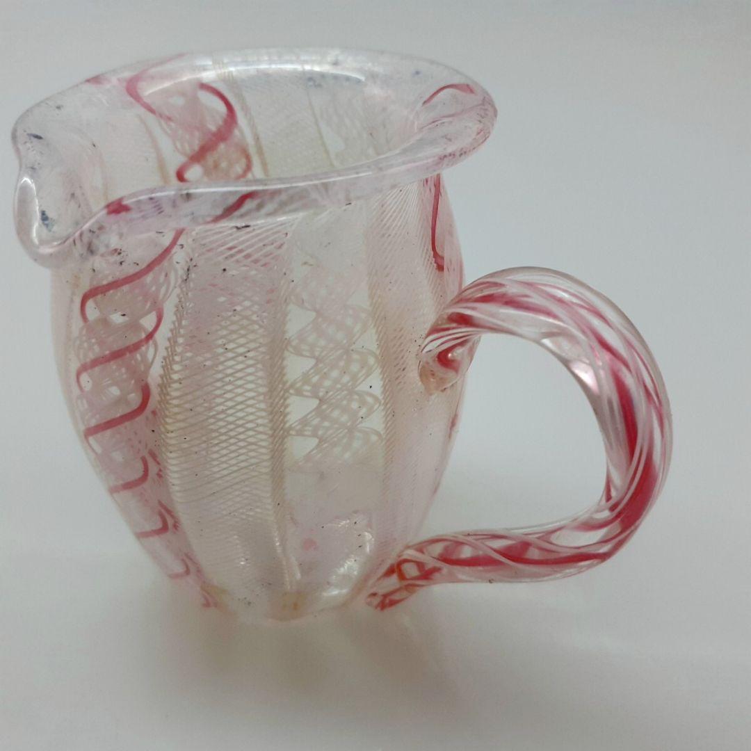 MURANO アンティーク ムラノ ピンク レース ミルクピッチャー