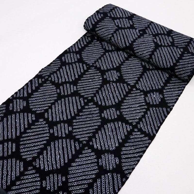 《mii★手縫い仕立て＋居敷当て＋しぼり『藤娘』浴衣七宝繋反25-145》