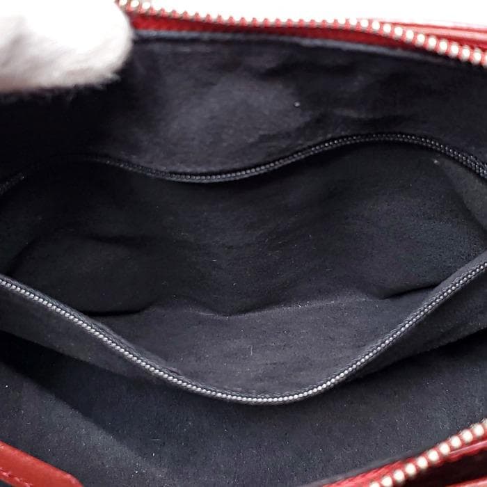 【美品】 BAGFAN クロコ レザー 本革 フラワーモチーフ ハンドバッグ