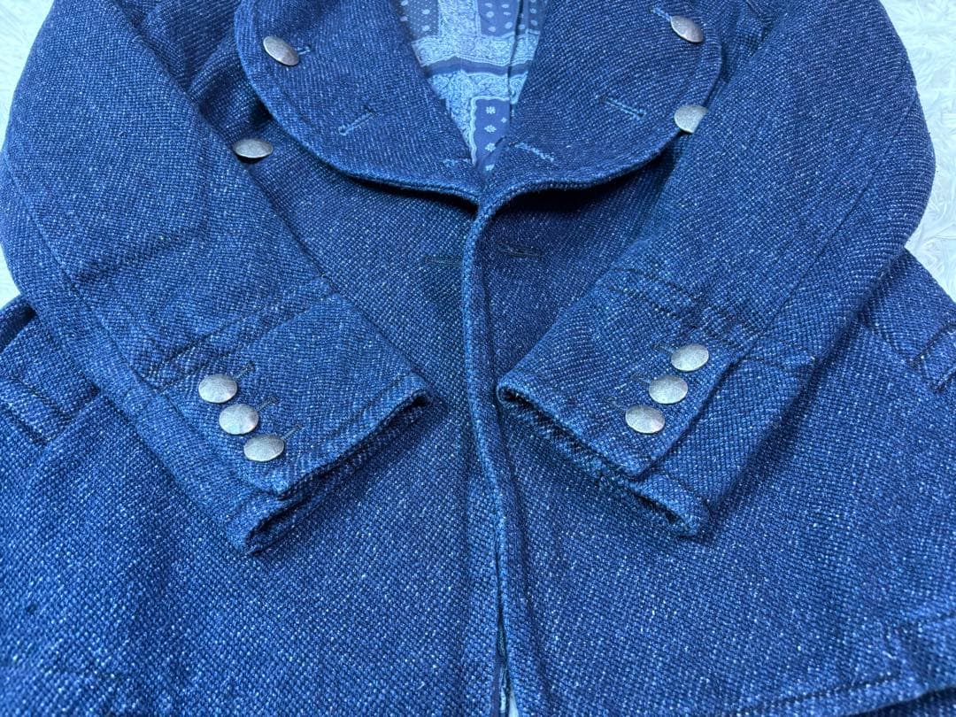 【新品】TMT INDIGO TWEED IMMIGRANT COAT S