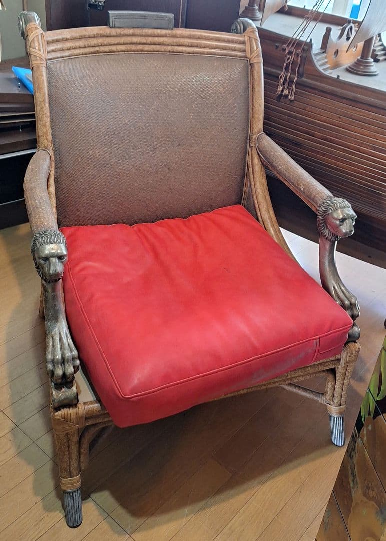 ライオン彫刻 アジアンスタイル椅子