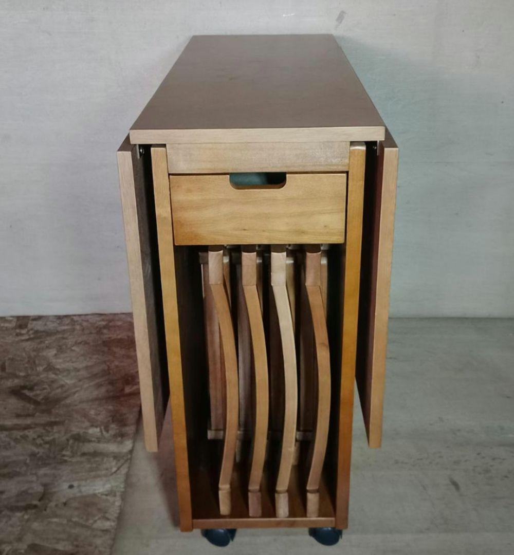 お*め様 バタフライテーブル　折りたたみ　椅子　5点セット